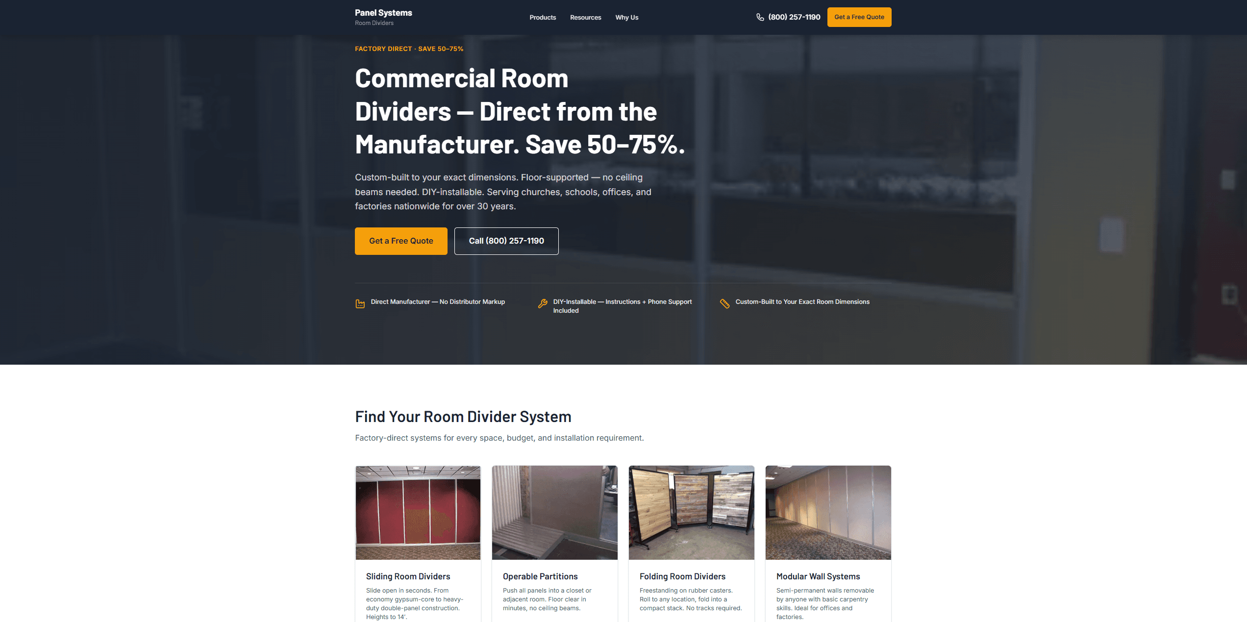 Panel Systems Room Dividers redesign preview