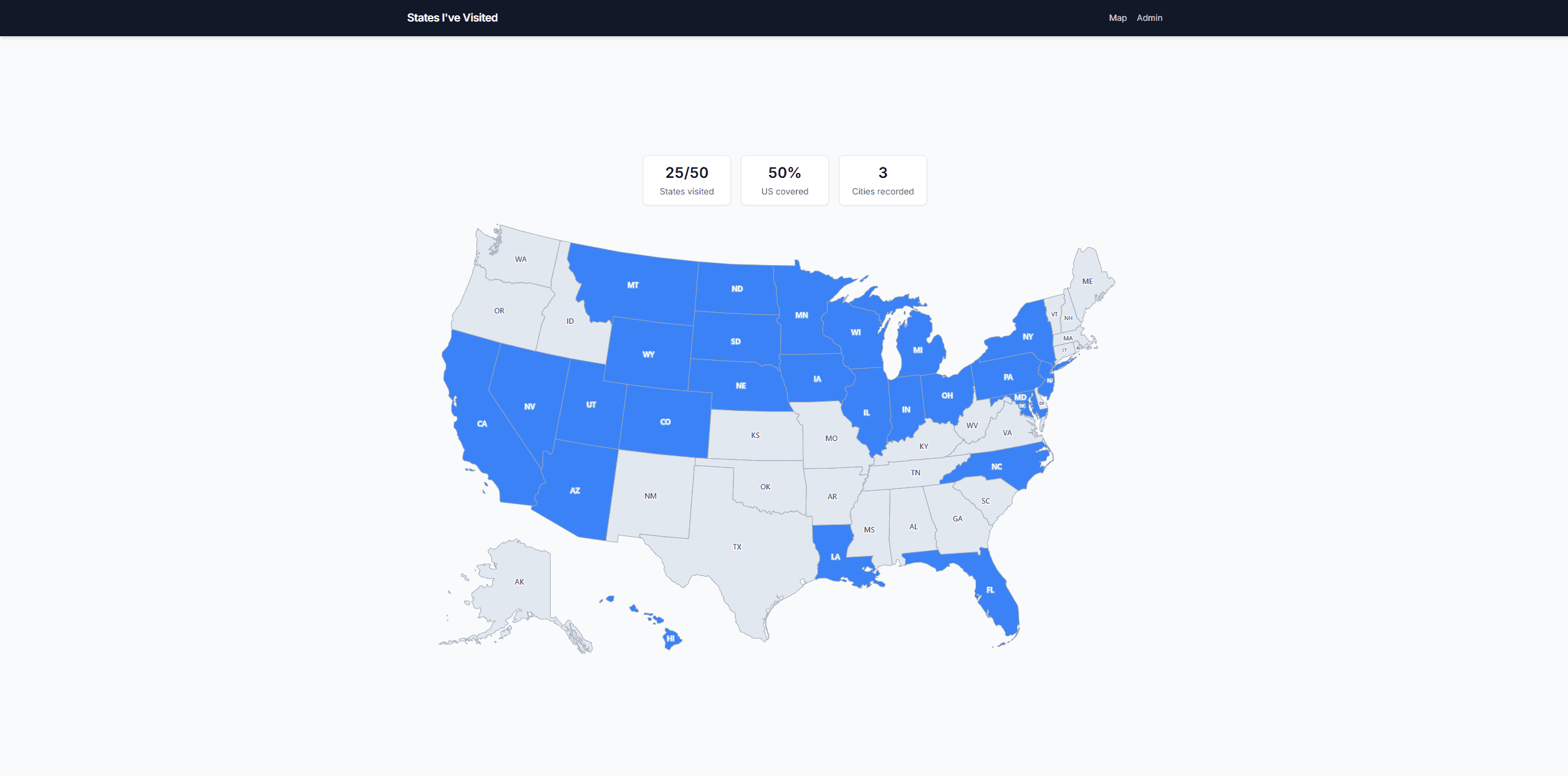 States I've Visited redesign preview